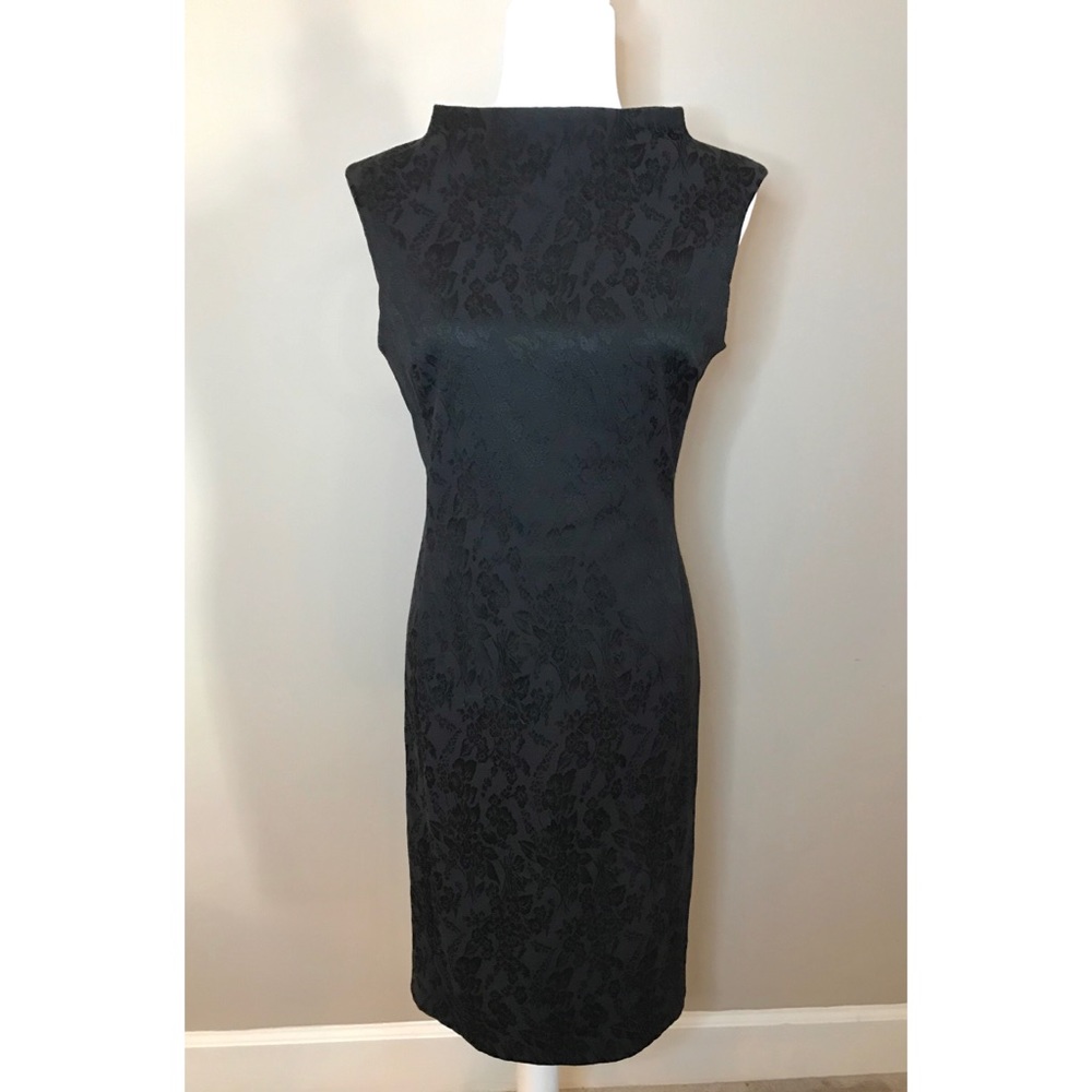 David Warren New York Black Jacquard Dress Size 10